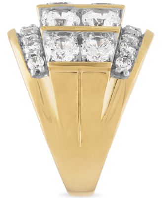 Men's Diamond Large Cluster Statement Ring (7 ct. t.w.) in 10k Gold