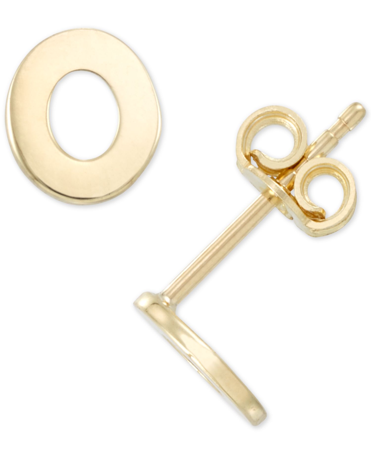 Initial Stud Earrings in 10k Gold