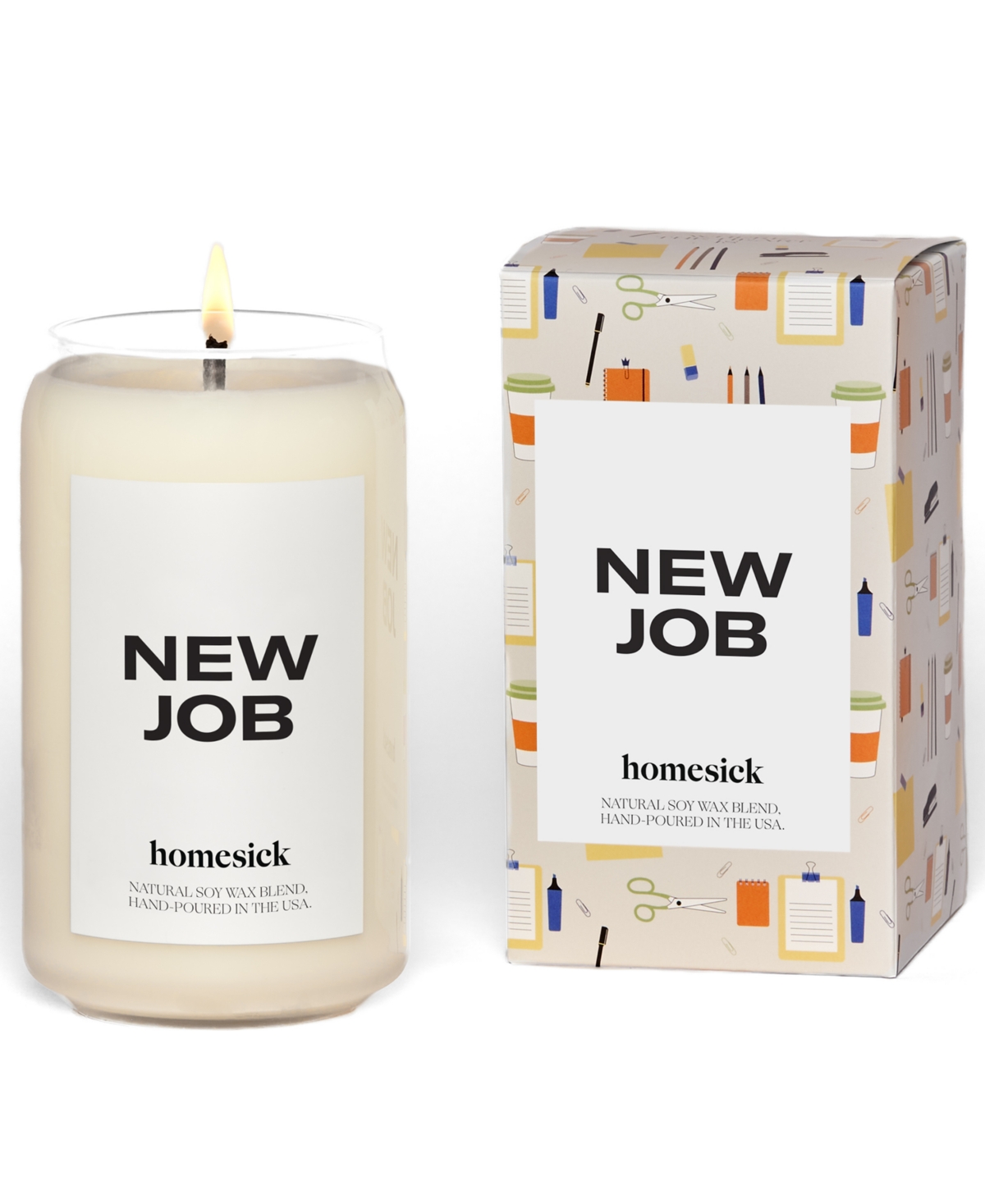 'New Job' Candle, Cinnamon & Leather Scent, 13.75-oz. - Natural