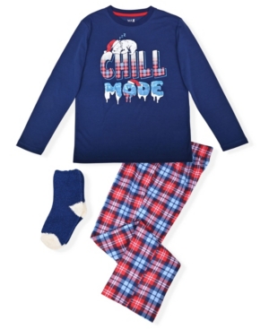 image of Big Boy-s 2 Piece Chill Mode Pajama Set with Socks