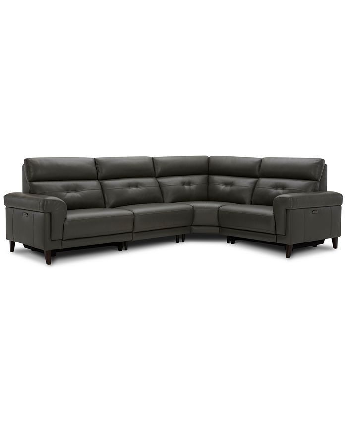 Furniture CLOSEOUT! Jazlo Leather Sectional Collection, Created for
