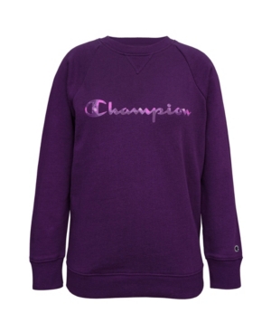 Tie dye Fill Script Big Girls Crew Neck Sweatshirt