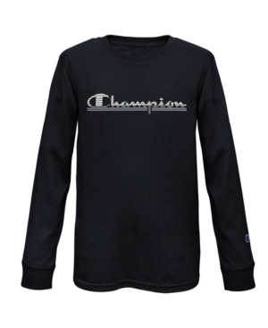 image of Panel Stripe Script Big Boys Tee