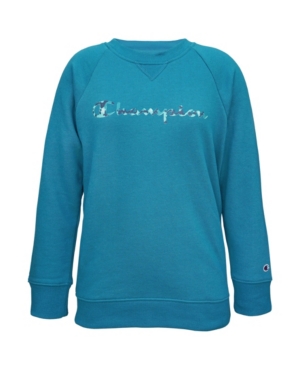 Tie dye Fill Script Big Girls Crew Neck Sweatshirt