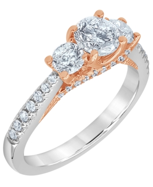 image of Diamond Engagement Ring (1 1/2 ct. t.w.) in 14K White and Rose Gold