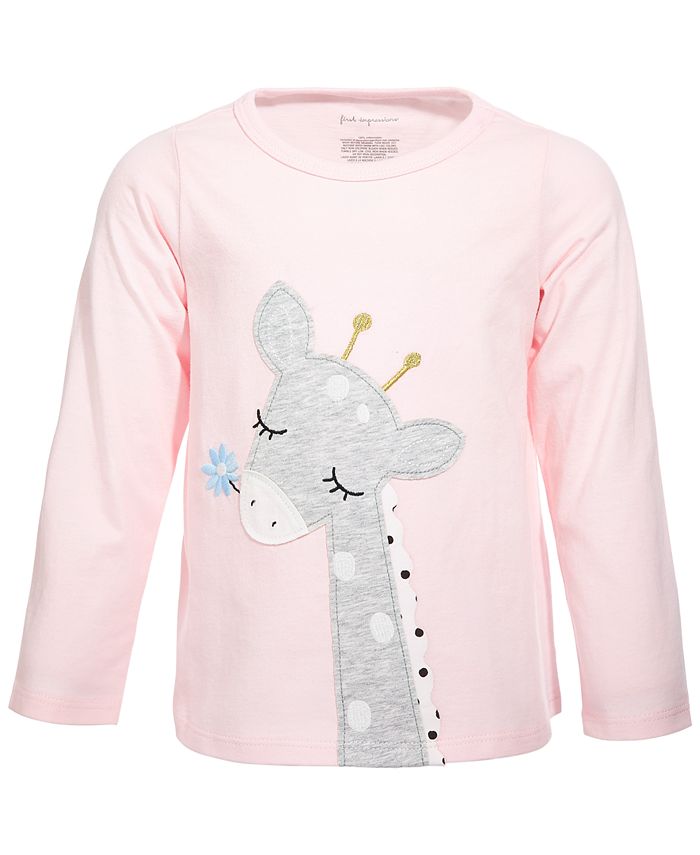 First Impressions Toddler Girls Giraffe Cotton T-Shirt, Created for ...