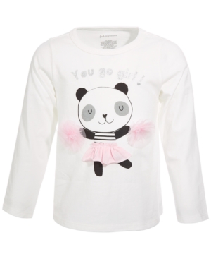 image of First Impressions Toddler Girls PomPom Panda T-Shirt, Created for Macy-s