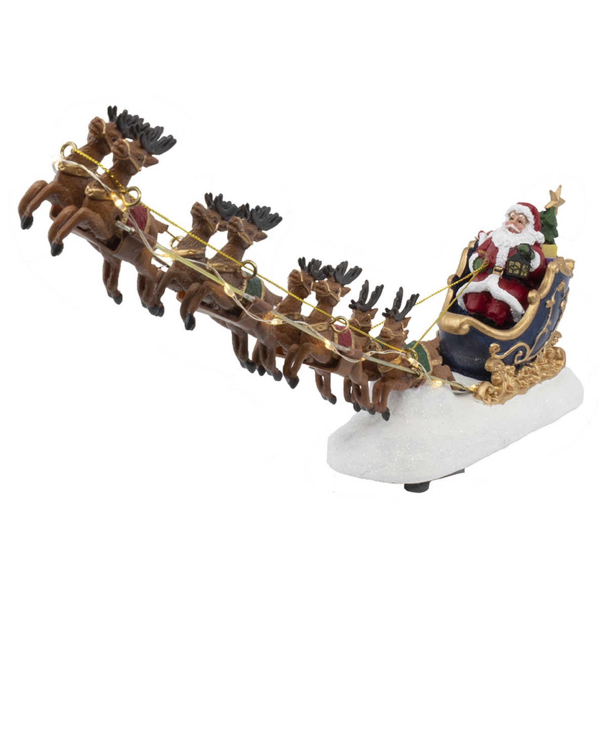 Kurt Adler 7" Battery Operated Led Santa With Sleigh Table Piece In Multicolored