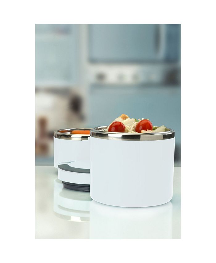 Kitchen Details Tier Round Twist Stainless Steel Insulated Lunch Box