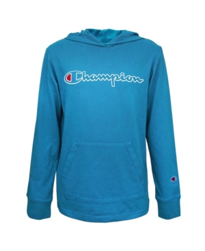 image of Little Boys Hooded Jersey Script Outline Long Sleeve Tee