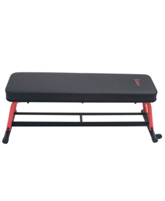 Power Zone Strength Flat Bench with 550 lb Max Weight, Dumbbell Rack and Transport Wheels
