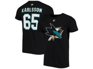Majestic Erik Karlsson San Jose Sharks Men's Authentic Stack Name & Number T-Shirt