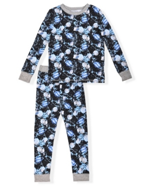 image of Little Boy-s 2 Piece Space Print Soft and Cosy Tight Fit Pajama Set