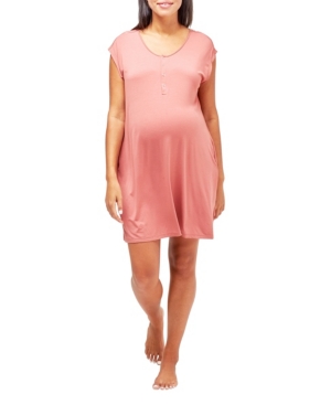 Nom Maternity Clementine Maternity/nursing Nightgown In Light Pastel Pink