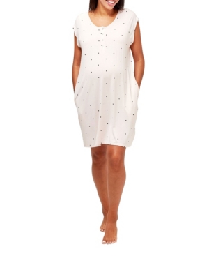 Nom Maternity Clementine Maternity/nursing Nightgown In White