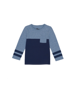 image of Little Boys Long Sleeve Crew Neck Pocket T-shirt