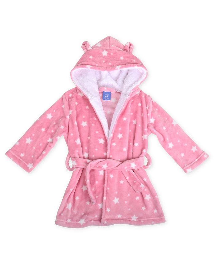 Max & Olivia Toddler Girls Star Print Robe with Sherpa Hood - Macy's