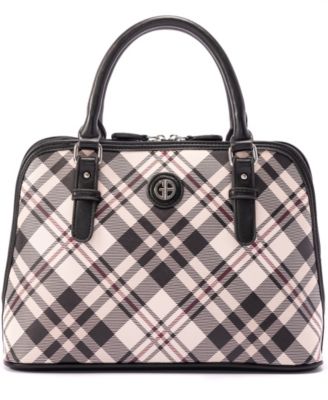 Saffiano Plaid Dome Satchel, Created for Macy's