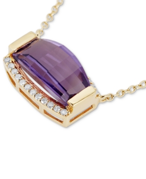 image of Amethyst (2-3/4 ct. t.w.) & Diamond (1/8 ct. t.w.) in 14k Gold-Plated Sterling Silver, 16