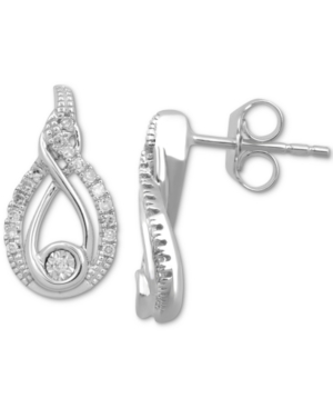 image of Diamond Twist Earrings (1/7 ct. t.w.) in Sterling Silver