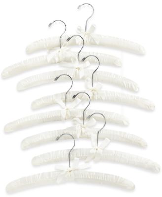 Whitmor - Satin Padded Clothes Hangers, Set of 8 Bone