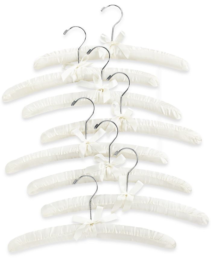 Whitmor Set Of 8 Bone Satin Padded Clothes Hangers Macys