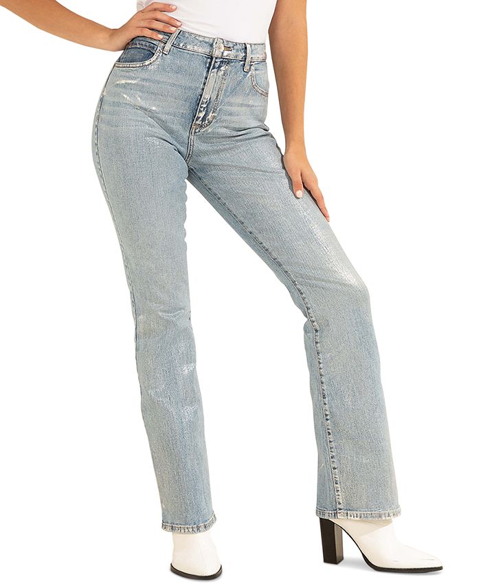 GUESS Sky High Distressed Bootcut Jeans - Macy's