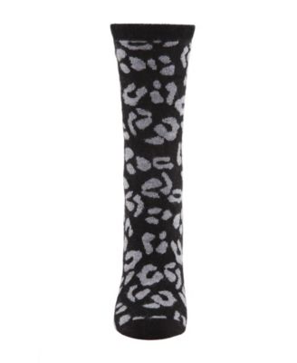 Leopard Animal Print Cashmere Women's Crew Socks
