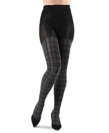 Faded Plaid Sweater Women's Tights