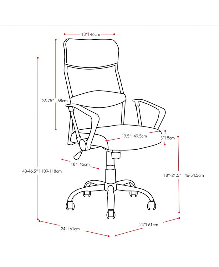 CorLiving Executive Office Chair in Leatherette and Mesh Macy's