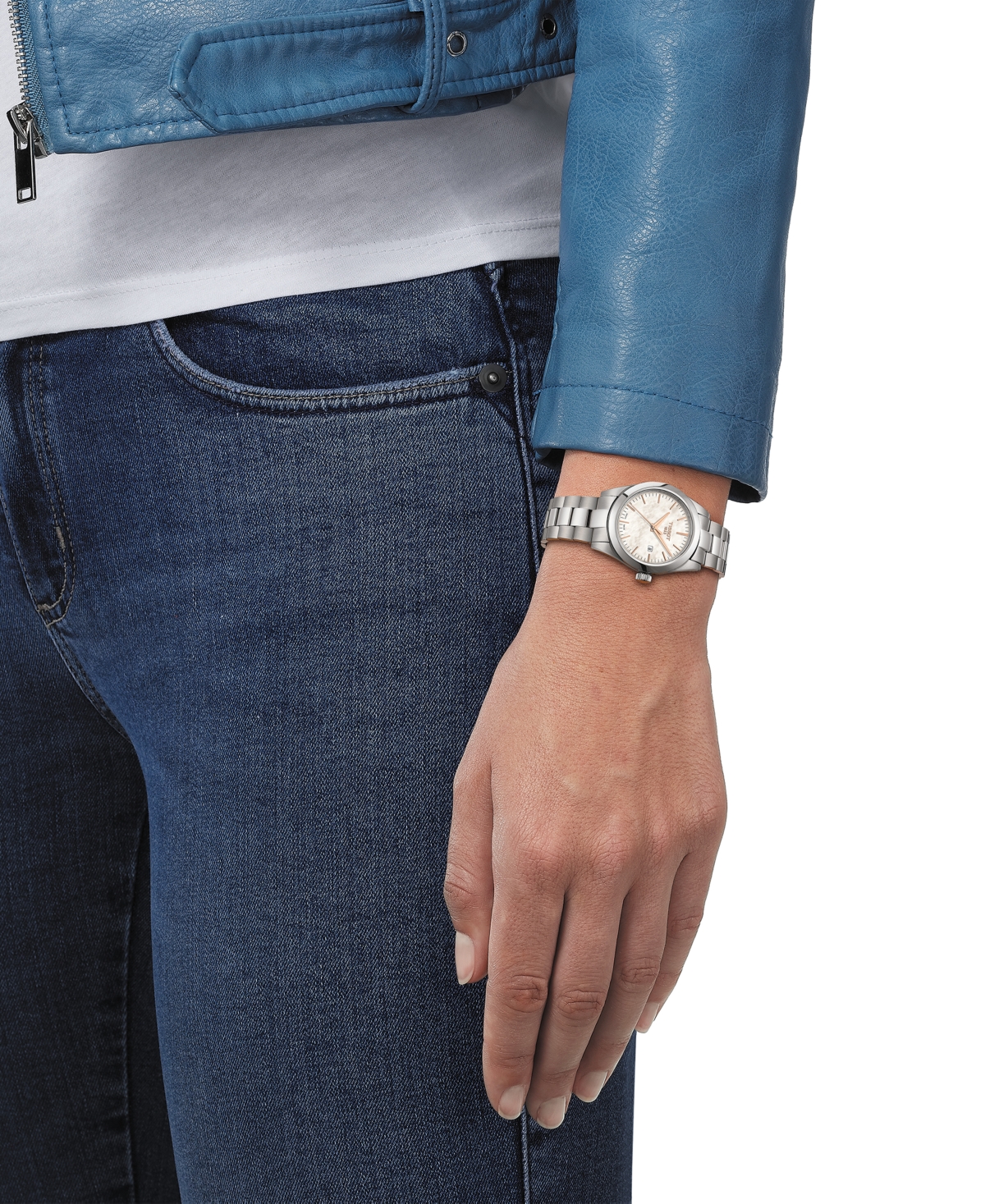 Tissot T-classic Series Watches In White Mother Of Pearl