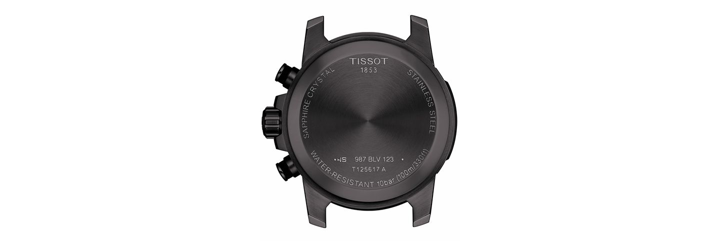 Мужские часы Tissot Swiss Chronograph Supersport Black Stainless Steel Bracelet Watch 45.5mm — фото 3