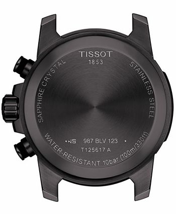 Tissot - Men's Swiss Chronograph Supersport Black Stainless Steel Bracelet Watch 45.5mm