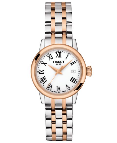 Женские часы Tissot Swiss Classic Dream на браслете, двухцветные, 28 мм