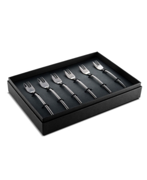 Mepra Box Of Cake Fork Due Flatware Set, Set Of 6 In Silver-tone