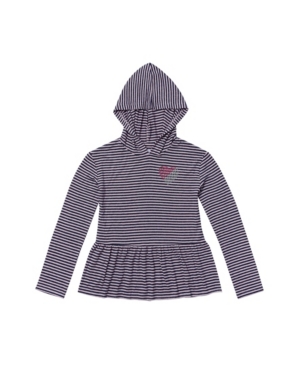 Big Girls Long Sleeve Hooded Peplum Top