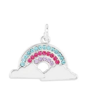 image of Fine Silver Plated Crystal Rainbow Charm
