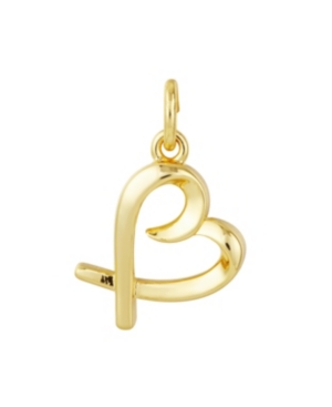 image of Gold-Flash Plated Open Heart Charm