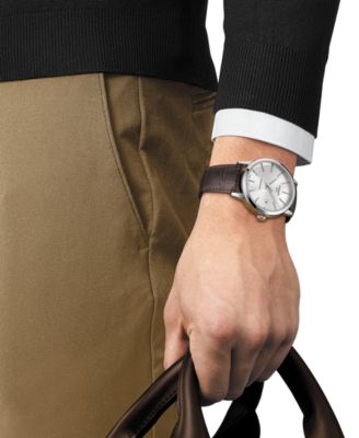 Tissot Men's Swiss Automatic Classic Dream Brown Leather Strap