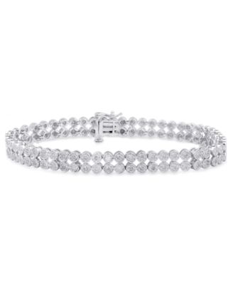 Macy's - Diamond Double Row Bracelet (1 ct. t.w.) in Sterling Silver