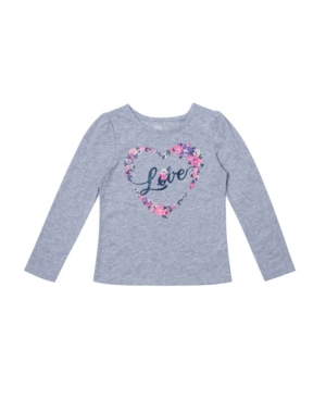 image of Epic Threads Toddler Girls Long Sleeve Graphic with Text Tee