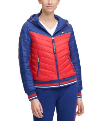 tommy hilfiger sport quilted hooded jacket