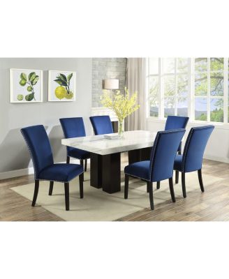 dining blue chairs