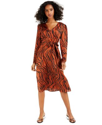 Bar III Animal-Print Puff-Sleeve Midi Dress, Created for Macy's - Macy's