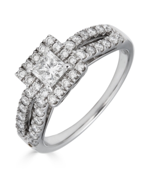 image of Diamond Princess Cut (1 ct. t.w.) Ring in 14K White Gold