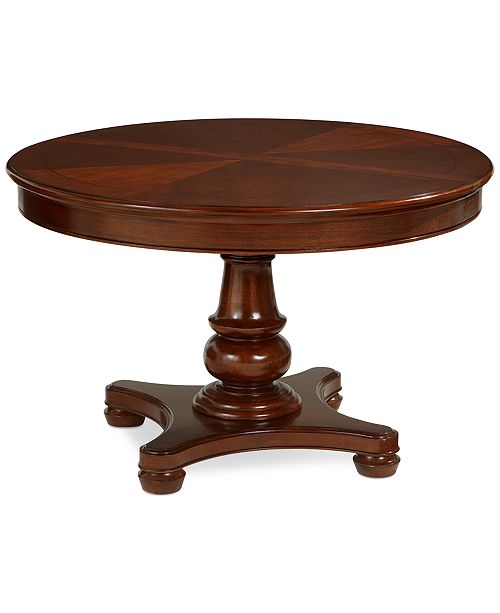 Bordeaux 5 Piece Round Dining Room Furniture Set Round Pedestal Dining Table 4 Queen Anne Side Chairs