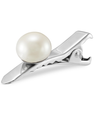 image of Cultured Freshwater Button Pearl (10mm) Hair Clip in Sterling Silver