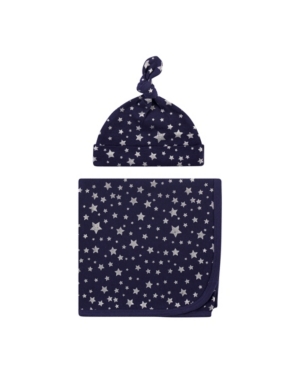 Hudson Baby Boys and Girls Swaddle Blanket and Cap Set