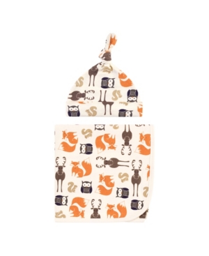 Hudson Baby Boys and Girls Swaddle Blanket and Cap Set
