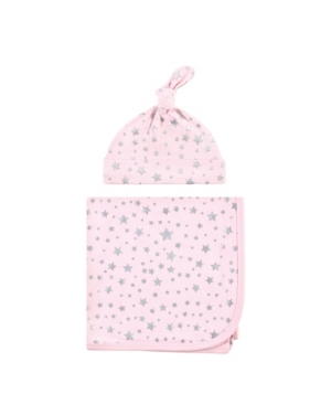 Hudson Baby Boys and Girls Swaddle Blanket and Cap Set